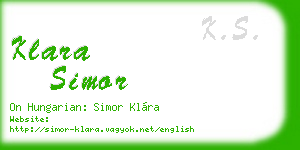 klara simor business card