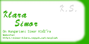 klara simor business card